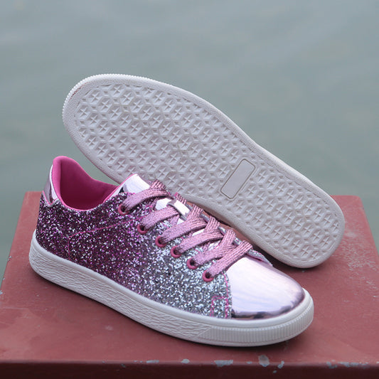 Color sequin street low shoes