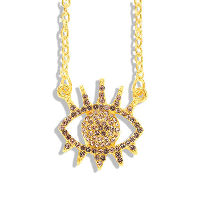 Personalized diamond devil eye necklace