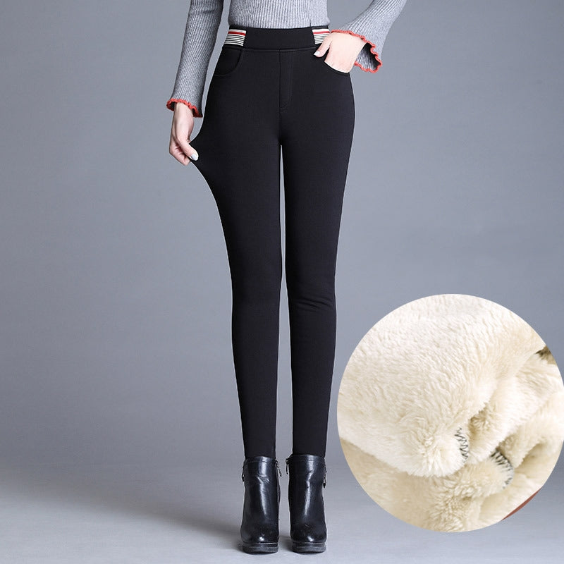 Thicken plus size stretch casual pants