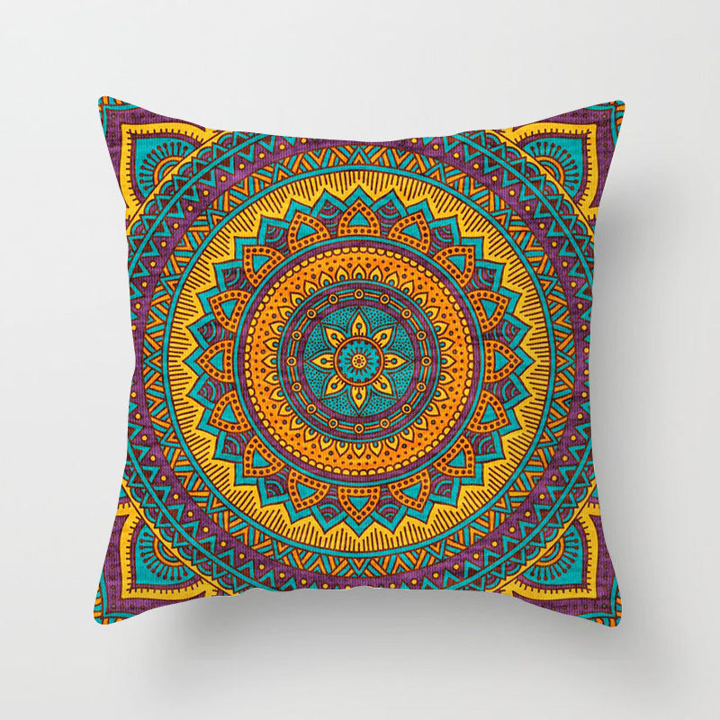 Ethnic style mandala pattern religious ceremony belief polyester pillowcase