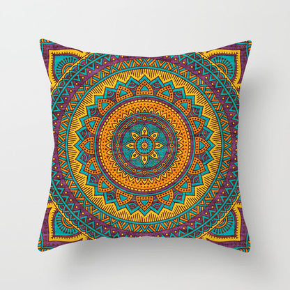 Ethnic style mandala pattern religious ceremony belief polyester pillowcase