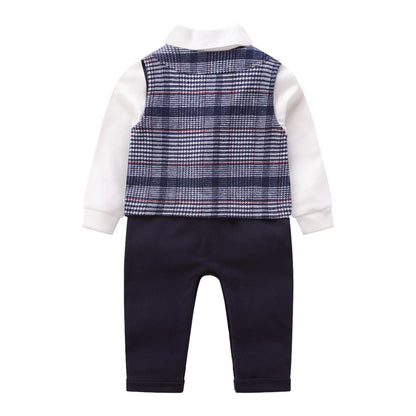 Baby vest striped gentleman romper