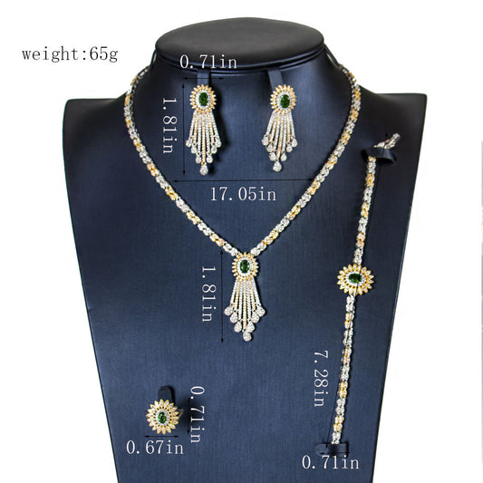 Four-piece zircon jewelry set - FLIPSTYLEZLLC