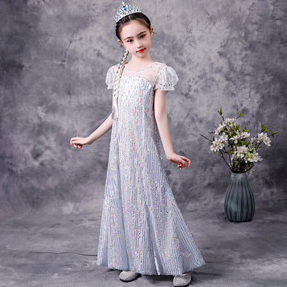 Girl's sequined gauze dress