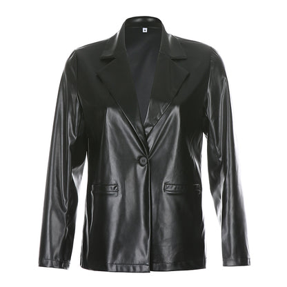 New product women's fashion leather PU suit