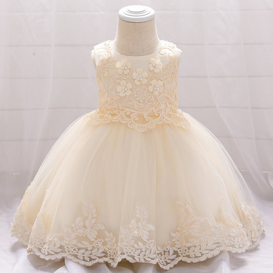 Baby girl one year old net yarn princess dress