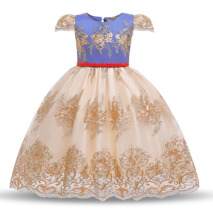 Bowknot children's skirt and net gauze dress