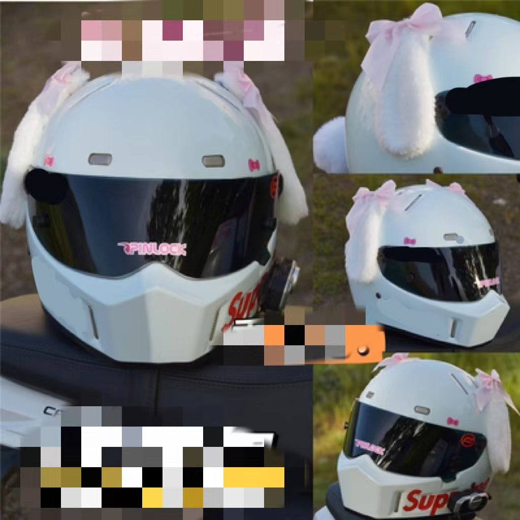 Scooter With Lights Motorcycle Shiny Veil Helmet Accessories Motorcycle Wedding Headdress