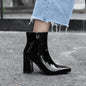 Working thick heel gold and silver plus size short boots