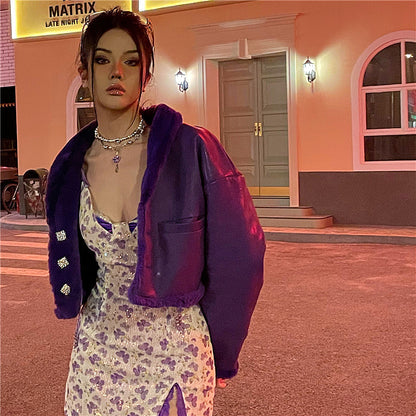 Small design purple pearl love necklace