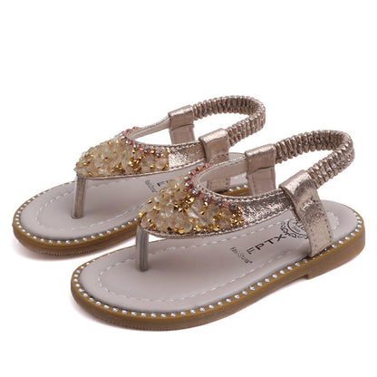 New Girls' Flip Flops With Rhinestone Sandals Women's Sandals And Slippers