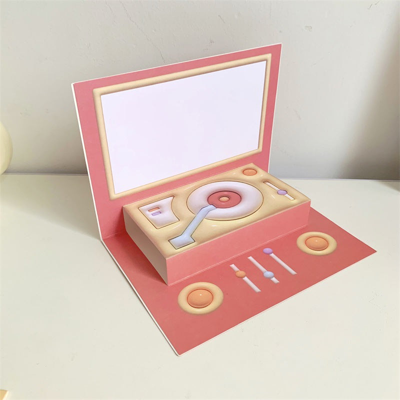 Phonograph Birthday Gift Creative Stereoscopic Greeting Cards
