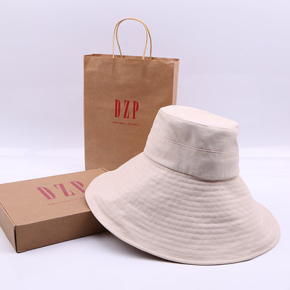 Japanese solid color big brim fisherman''s Hat