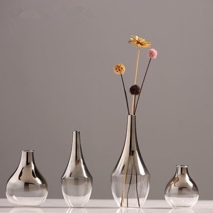Creative Silver-plated Small Glass Vase Decoration