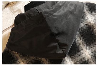 Men's Japanese Plus Size Casual Original Detachable Hooded Plaid Shirt