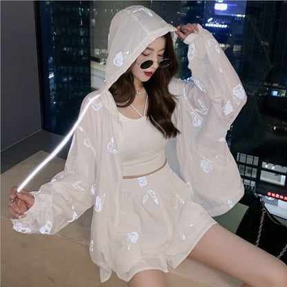 Reflective Sun Protection Shorts Two-Piece Luminous Clothing