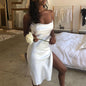 New Women's Sexy Suspender Split Back Dress