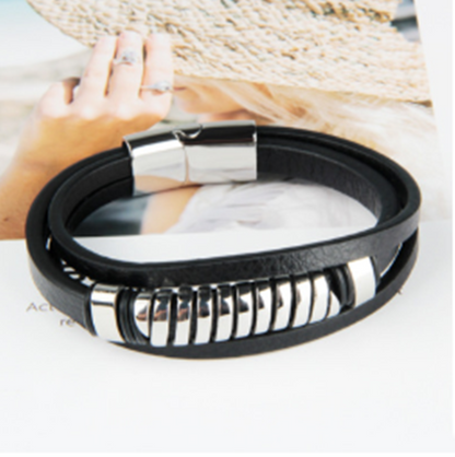 Stainless Steel Swivel S-shaped Bracelet With Golden Personality