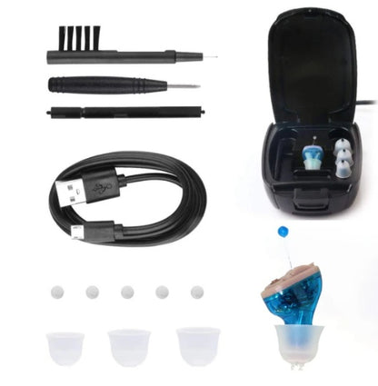 Hearing Aid Invisible In-ear Pair Of Rechargeable Sound Amplifier Accessories