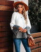 Women's Plus Size Loose Stitching Pullover Sweater