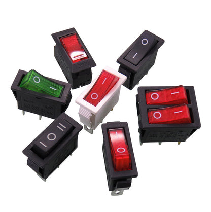 KCD3 Series Rocker Switch 3 Pin 2 Gear With Light