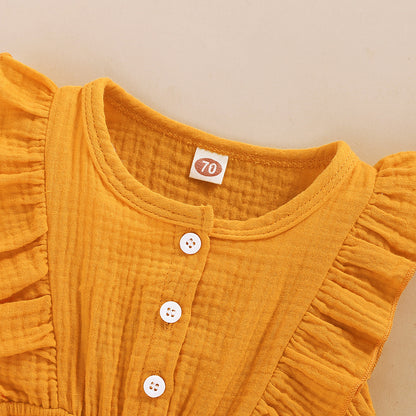 Flying Sleeve Baby Children's Triangle Romper Jumpsuit