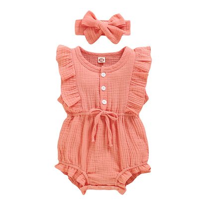 Flying Sleeve Baby Children's Triangle Romper Jumpsuit