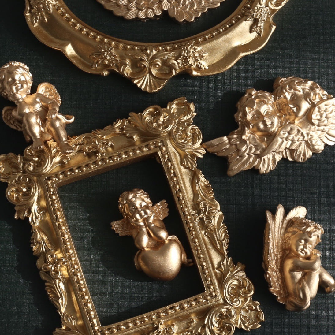 Golden Retro Photo Frame Nail Art Jewelry Decoration Home Decoration Photography Background Shooting Photo Props