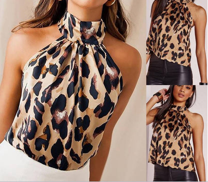 Fashion Leopard Print Halterneck Se Xy Bare Back