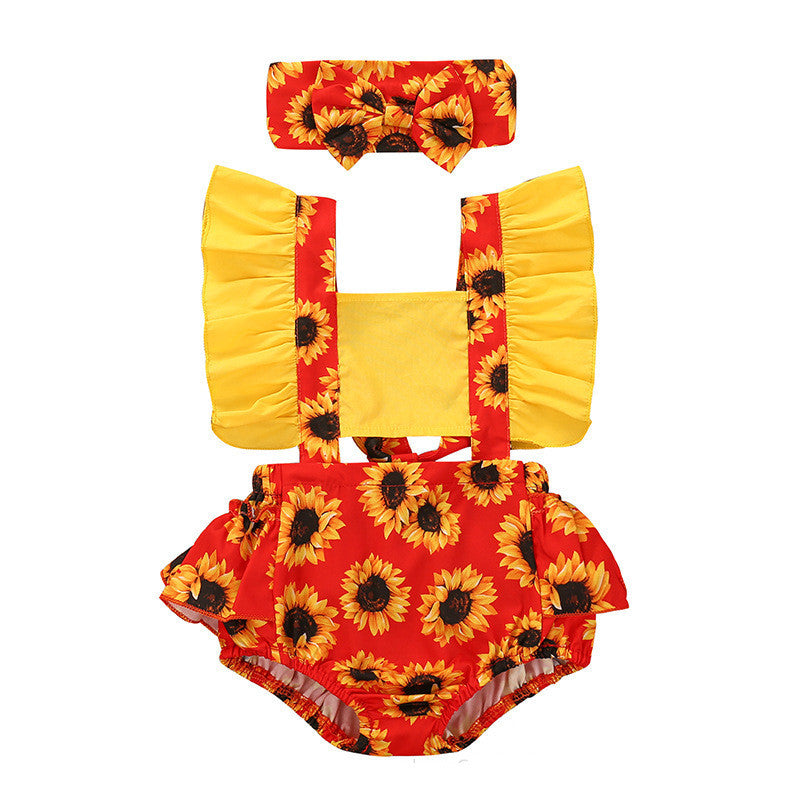 Multicolor Printed Floral One Piece Halter Romper