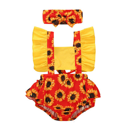 Multicolor Printed Floral One Piece Halter Romper