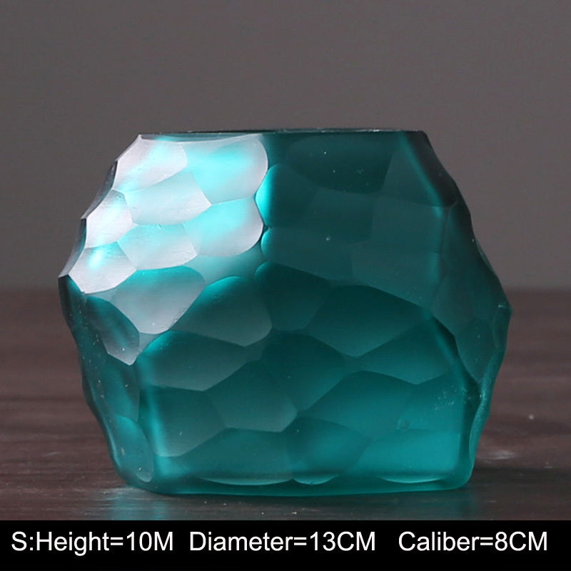 Retro Vase Geometric Rhombus Creative Glass Polygonal Bedroom Dried Flower Vase