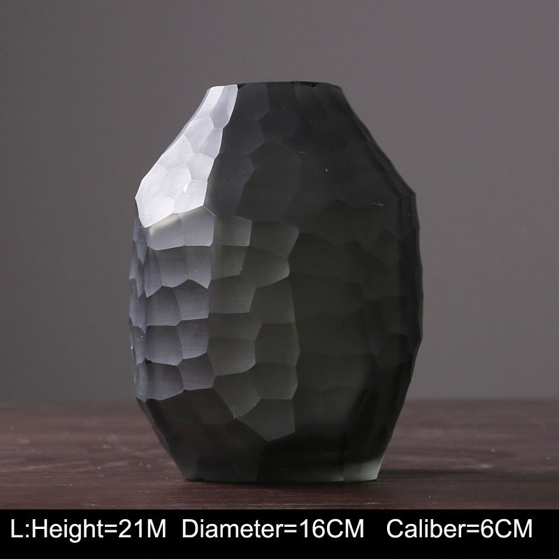 Retro Vase Geometric Rhombus Creative Glass Polygonal Bedroom Dried Flower Vase