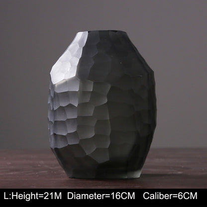 Retro Vase Geometric Rhombus Creative Glass Polygonal Bedroom Dried Flower Vase