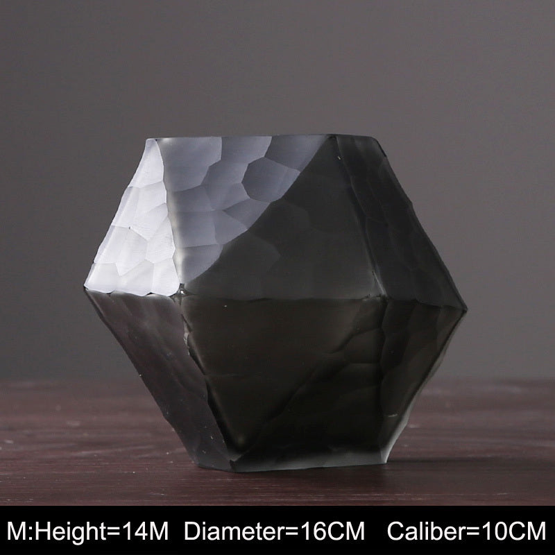 Retro Vase Geometric Rhombus Creative Glass Polygonal Bedroom Dried Flower Vase