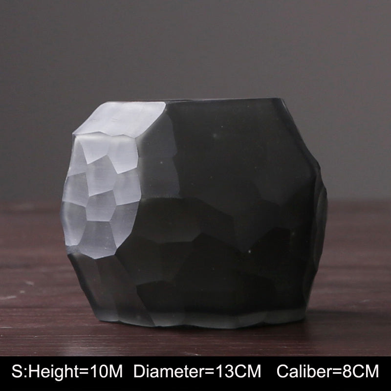 Retro Vase Geometric Rhombus Creative Glass Polygonal Bedroom Dried Flower Vase