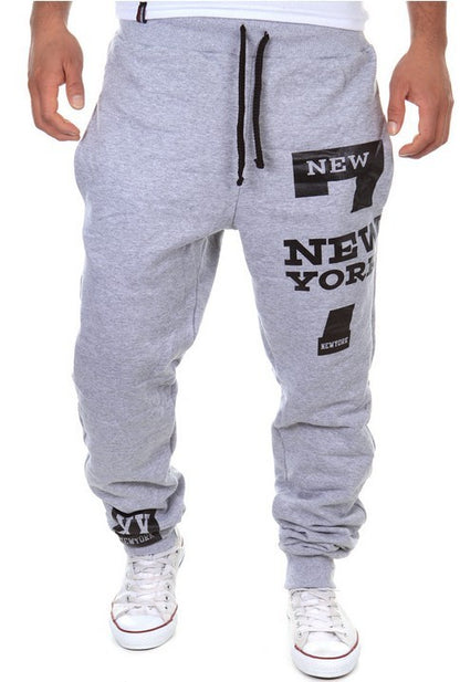 Number 7 Printed Letter Bouquet Foot Pants