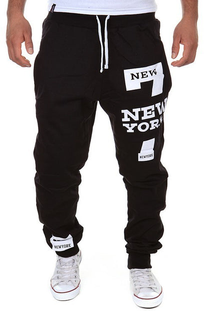Number 7 Printed Letter Bouquet Foot Pants