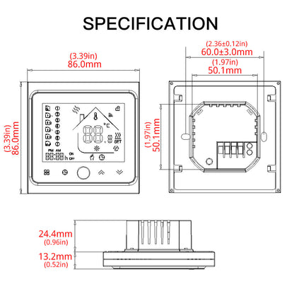LCD Thermostat With Built-In Probe