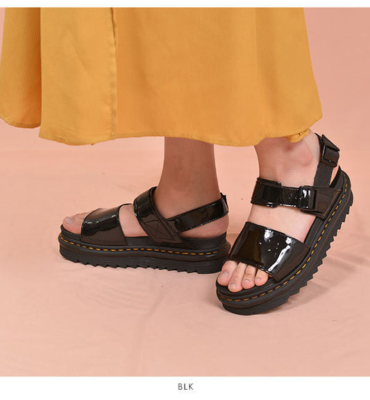 New Product Platform Flat Bottom 40-43 Buckle Color Matching Open Toe Sandals Women