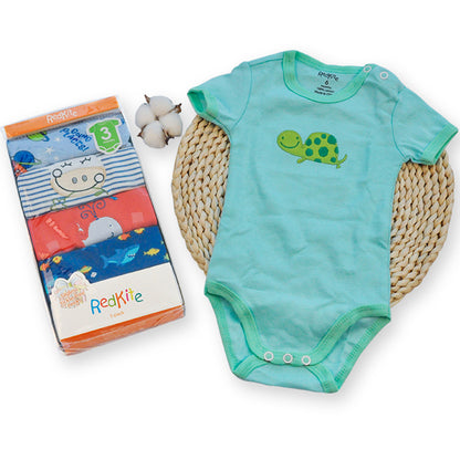 Embroidered Cotton Children's Short-sleeved Jumpsuit