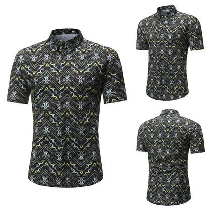 New Product Youth Shirt Men's Casual Short-sleeved Letter Printed Shirt