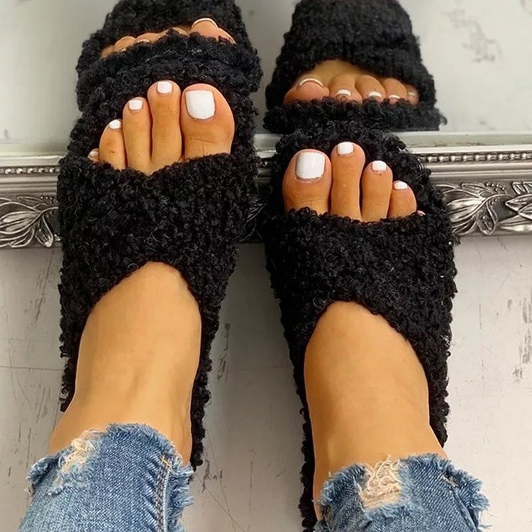 Fashion Plus Size New Pure Color Plush Drag