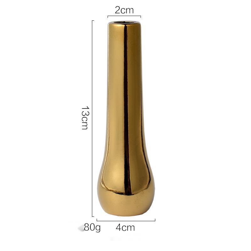 Nordic Style Ins light Luxury Golden Ceramic Small Vase