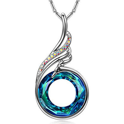 New Product Valentine's Day Phoenix Necklace Colorful Crystal Peacock
