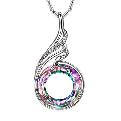 New Product Valentine's Day Phoenix Necklace Colorful Crystal Peacock
