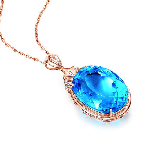 Dove Egg Sapphire Necklace Jewelry Female - FLIPSTYLEZLLC