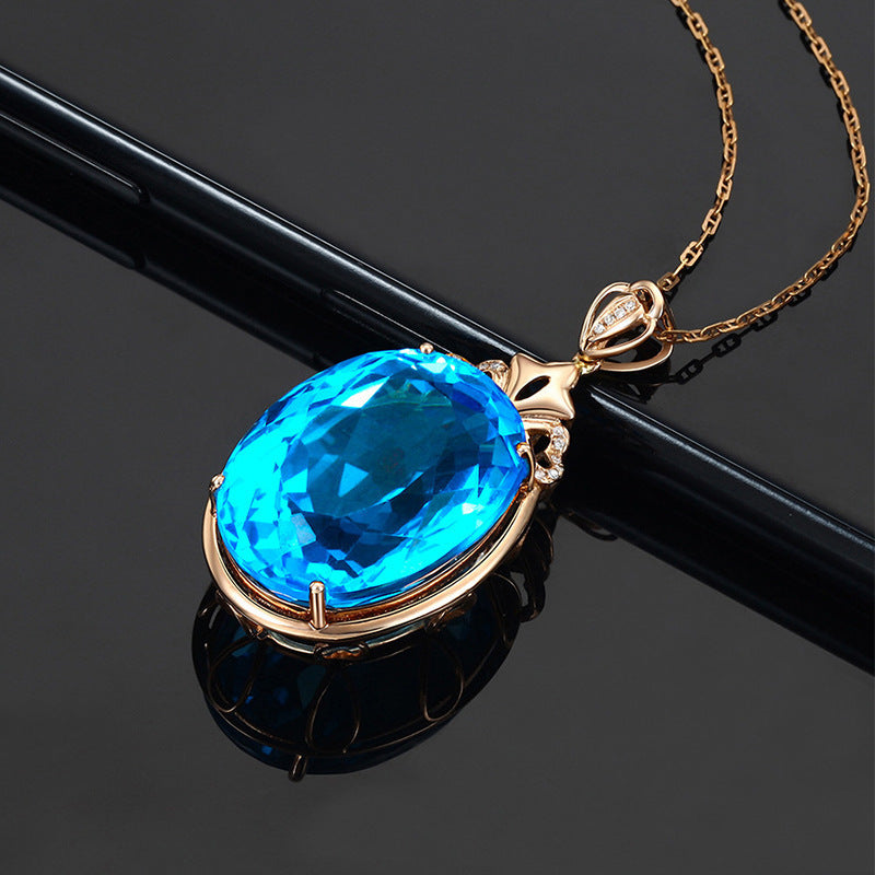 Dove Egg Sapphire Necklace Jewelry Female - FLIPSTYLEZLLC