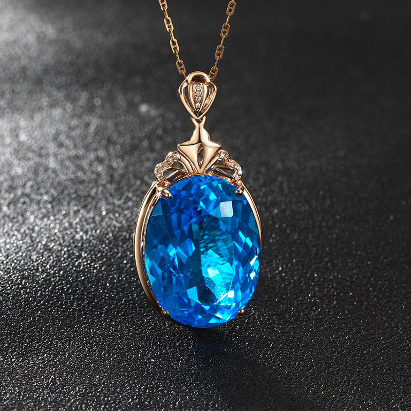 Dove Egg Sapphire Necklace Jewelry Female - FLIPSTYLEZLLC