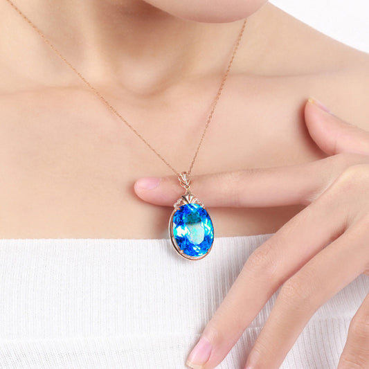 Dove Egg Sapphire Necklace Jewelry Female - FLIPSTYLEZLLC